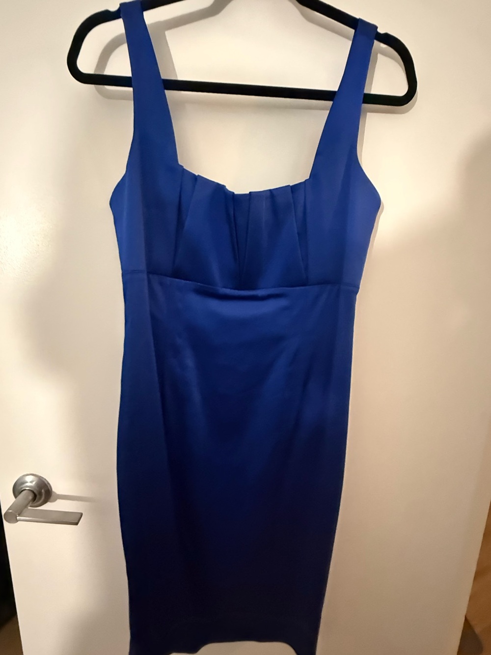 Calvin Klein Elegant Royal Blue Sheath Dress with Square Neckline - Picture 5 of 8